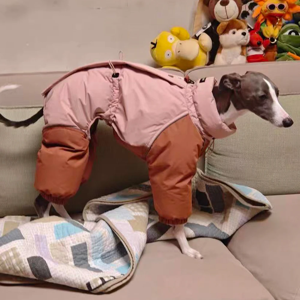 Manteau d'hiver en duvet de canard 90 blanc chaud pour petit lévrier italien, veste coupe-vent à col haut pour Whippet par temps froid - imagen 4