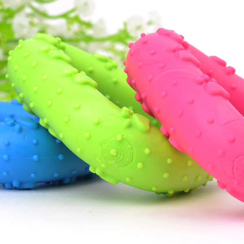 Juguete para mascotas de goma no tóxica, juguete para perros pequeños, Limpieza de dientes, entrenamiento para masticar, resistencia a las mordeduras, suministros para mascotas, Color aleatorio, 1 unidad - imagen 5