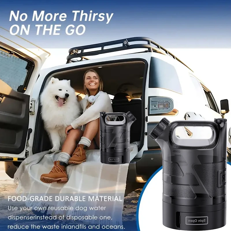 Botella de agua portátil con bebedero para perros y gatos – 2.6L - imagen 5