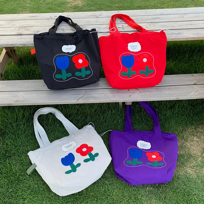 Bolsos de compras portátiles para mujer de Color caramelo, bolso de hombro de gran capacidad con flores bonitas, bolsos de mano informales para ir al trabajo para mujer - imagen 2