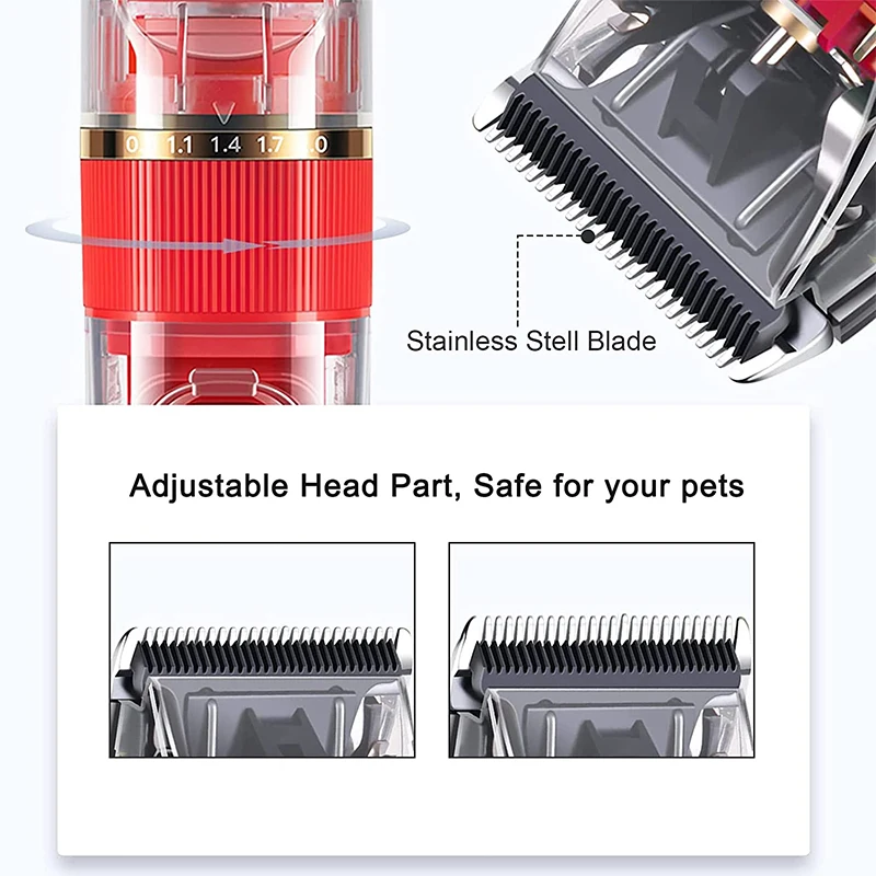 Cortadora de pelo eléctrica para perros y gatos, afeitadora de belleza, juego completo de aseo multifuncional, resistente al agua, bajo ruido - imagen 3