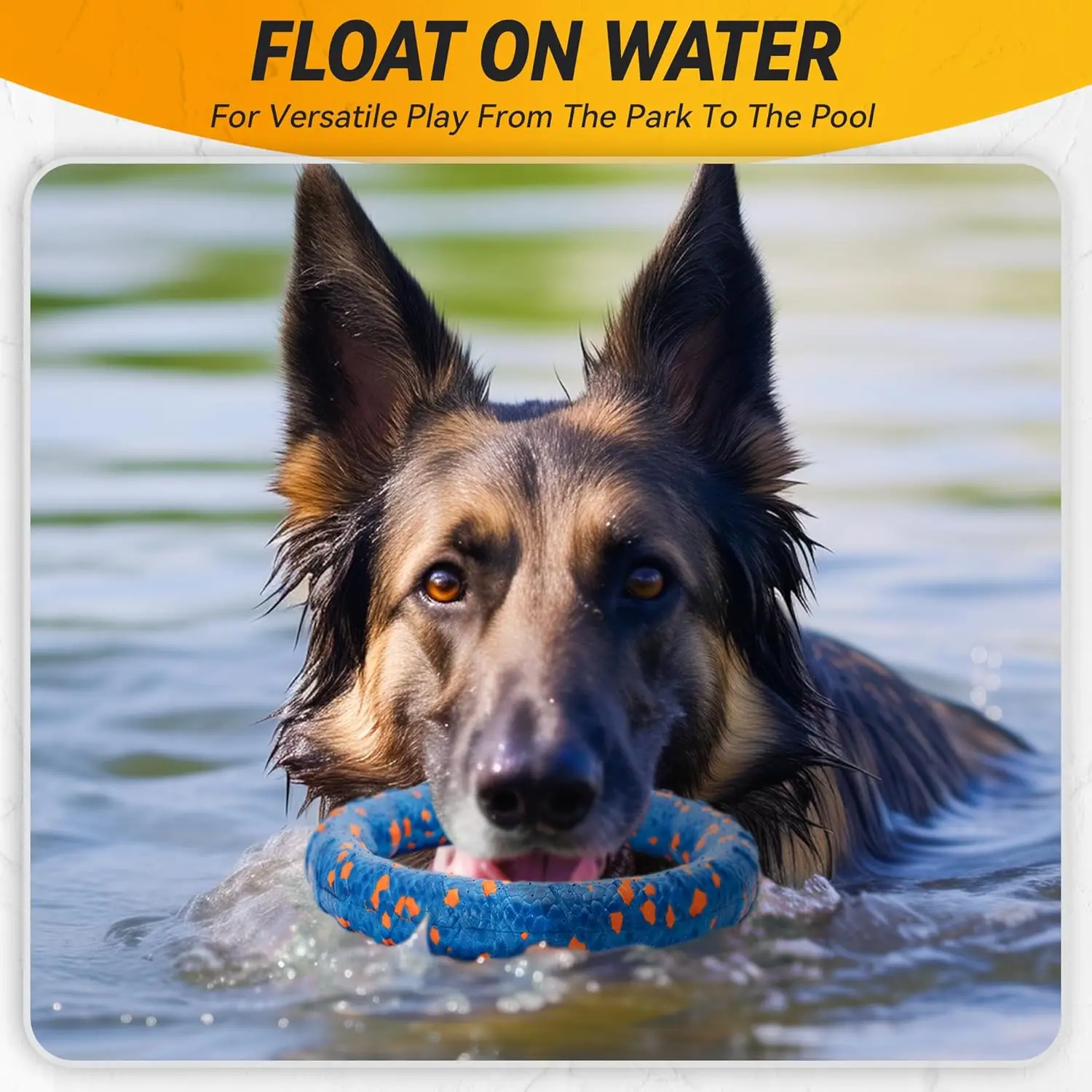 Discos voladores indestructibles para lanzar y atrapar, anillo flotante de entrenamiento para perros para razas medianas y grandes, color blanco - imagen 5