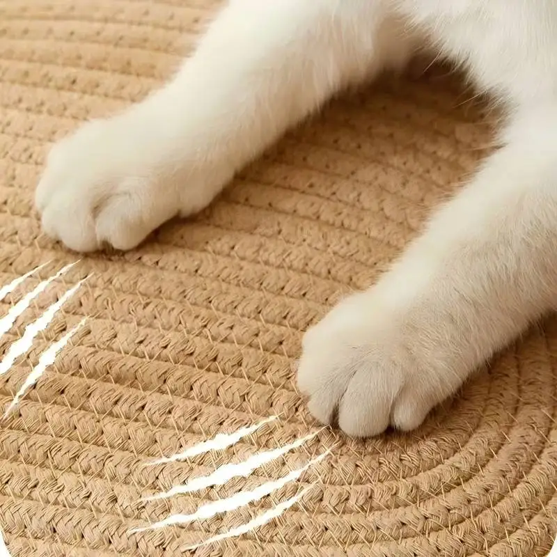 OUZEY Cama para Gato, Camas para Gato tejidas a mano de ratán, Cómodas Cestas para Dormir, resistentes al desgaste y a los arañazos, Nesk para Gato - imagen 4