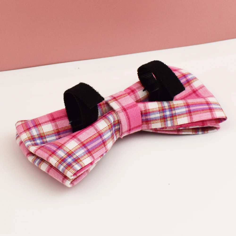 Collar para perro a cuadros rosa y conjunto de arnés y correa para perro con placa de identificación grabada personalizada, suministros personalizados para mascotas para perros - imagen 5