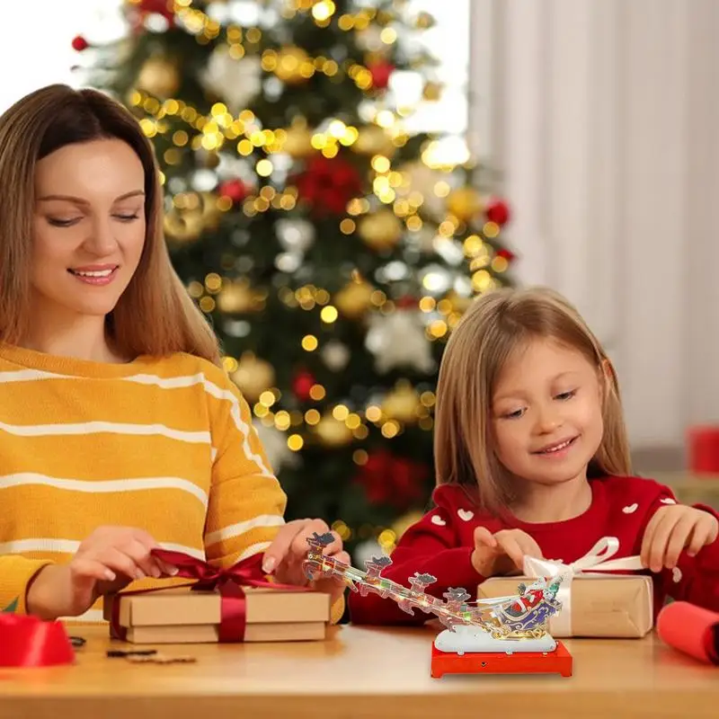 Adornos musicales para Navidad, caja de música de Metal con Reno de Papá Noel para Navidad, juguetes musicales decorativos multifuncionales - imagen 2