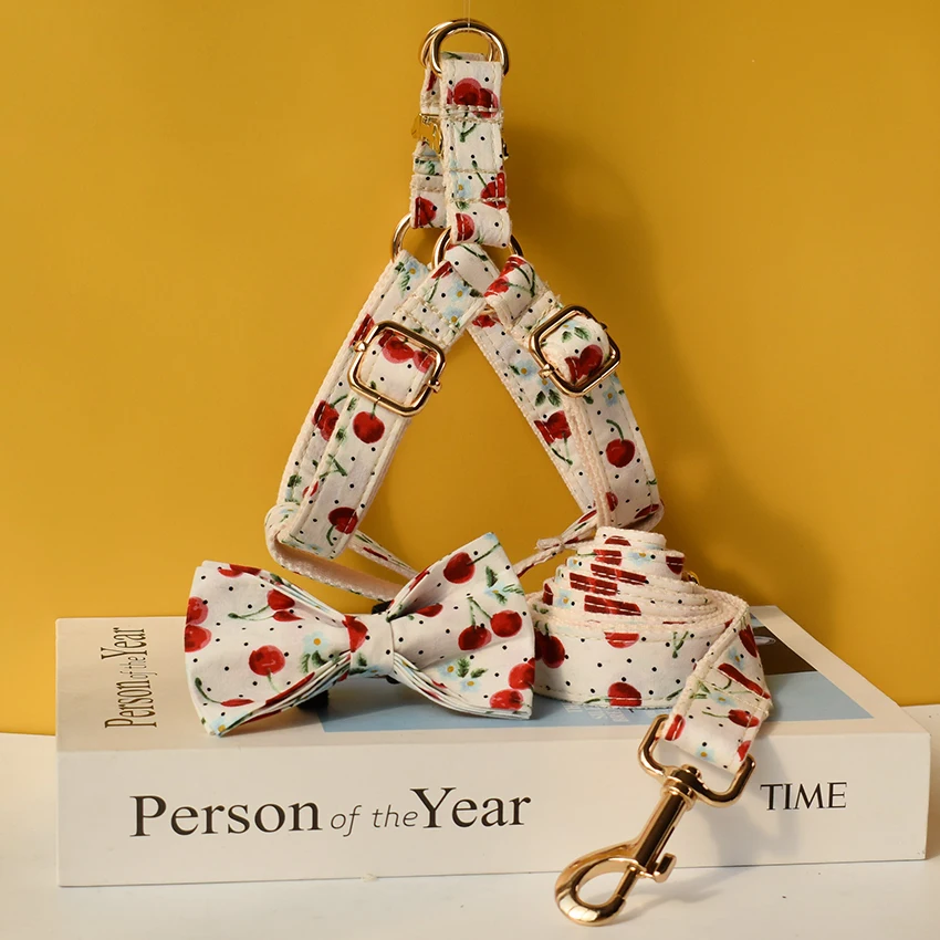 Arnés con estampado de frutas para perro, correa básica con hebilla ajustable, tela de algodón para perros pequeños y grandes - imagen 4