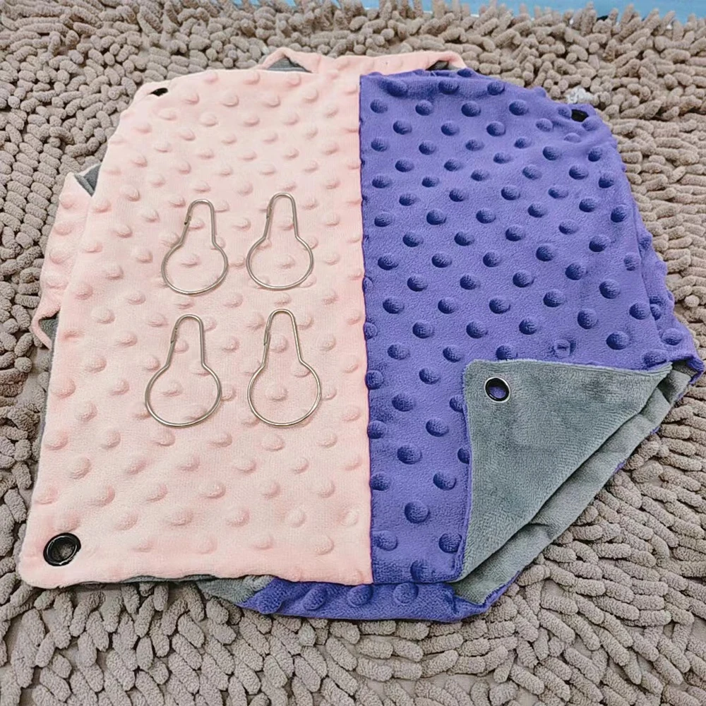 Cama colgante cálida para mascotas, hamaca doble gruesa con empalme de Color contrastante para ardilla voladora, conejillo de indias, accesorios para jaulas para mascotas, invierno - imagen 3