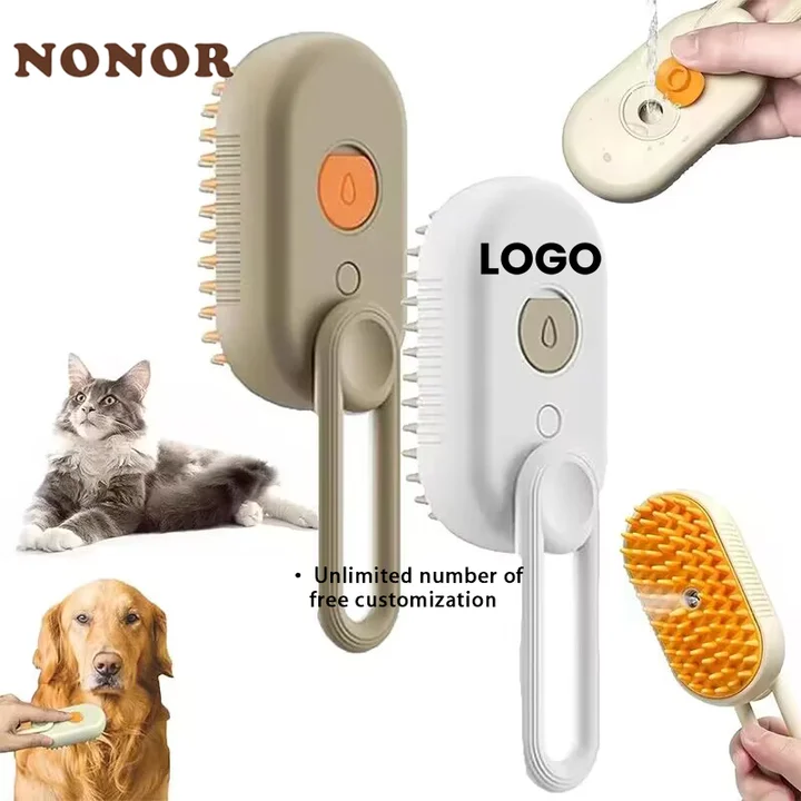Cepillo de pelo 3 en 1 para perros y gatos, cepillo eléctrico para limpieza de mascotas, cepillo en aerosol de vapor, peine de masaje para depilación, cepillo antivuelo - imagen 2