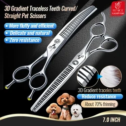Tijeras grooming profesionales para perros – Set rectas y curvas