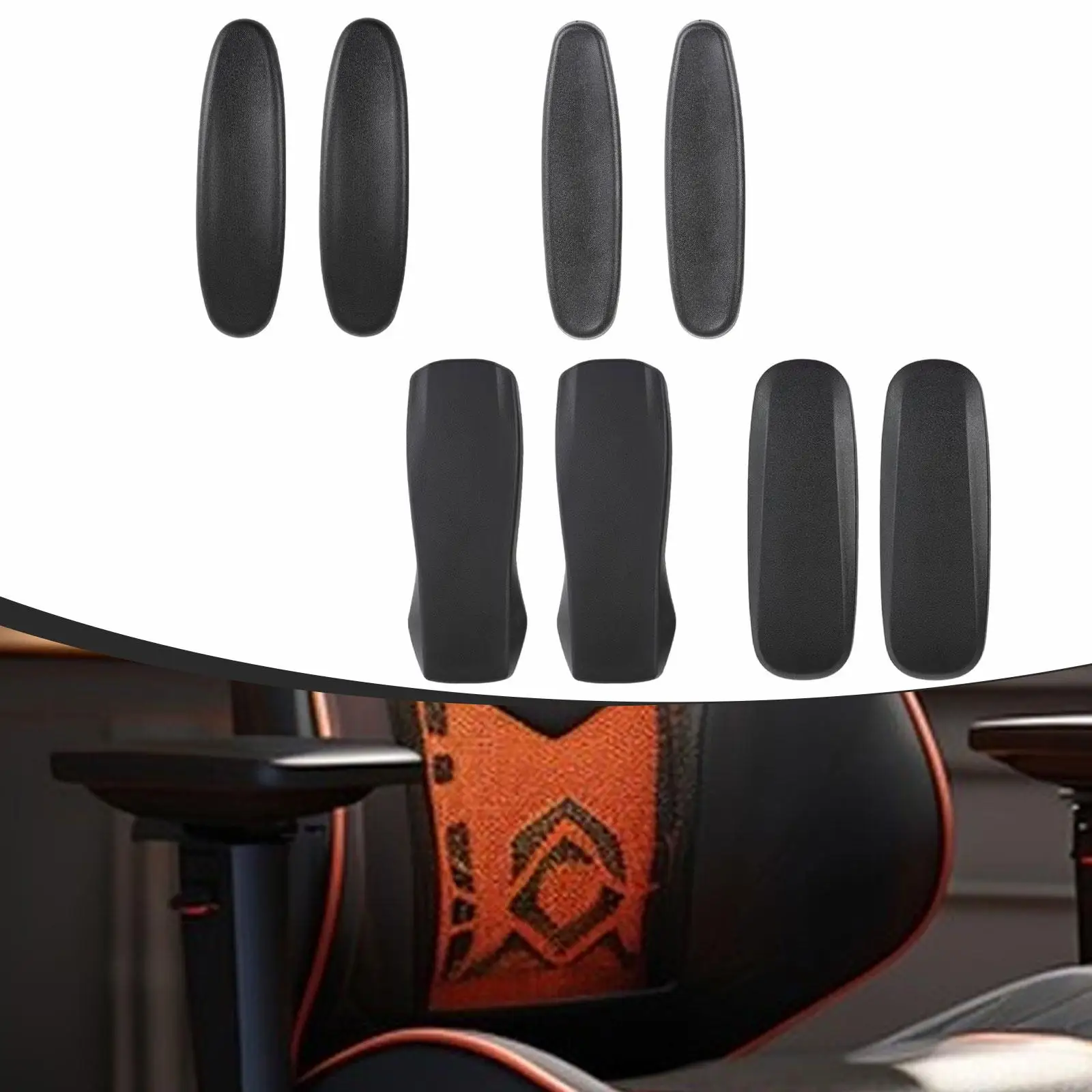 Almohadillas para reposabrazos de silla de oficina, tapas de cuero PU universales con orificios de montaje, piezas de repuesto cómodas, reposabrazos para silla de oficina, 2 uds.