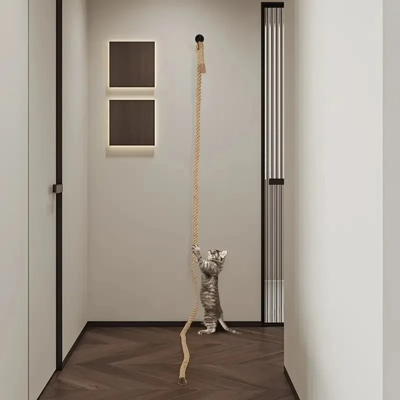 Poste de escalada de cáñamo 3 m para gatos - trepar en interior - imagen 4