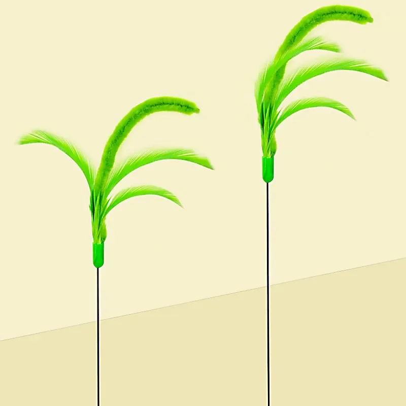 Juguete interactivo de plumas para gatos, palo de cola larga con campana, juguetes de entrenamiento, productos para mascotas - imagen 4