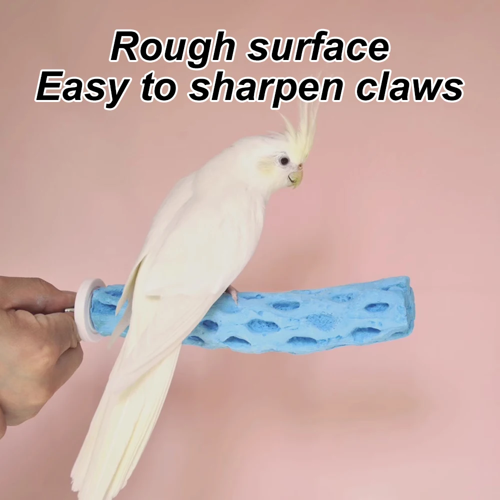 Palo de pie duradero para loros, juguete de percha para loros y juguetes de masticación para mascotas, pájaro, pico, recorte de garra y accesorio de jaula de juego, 1 ud. - imagen 4