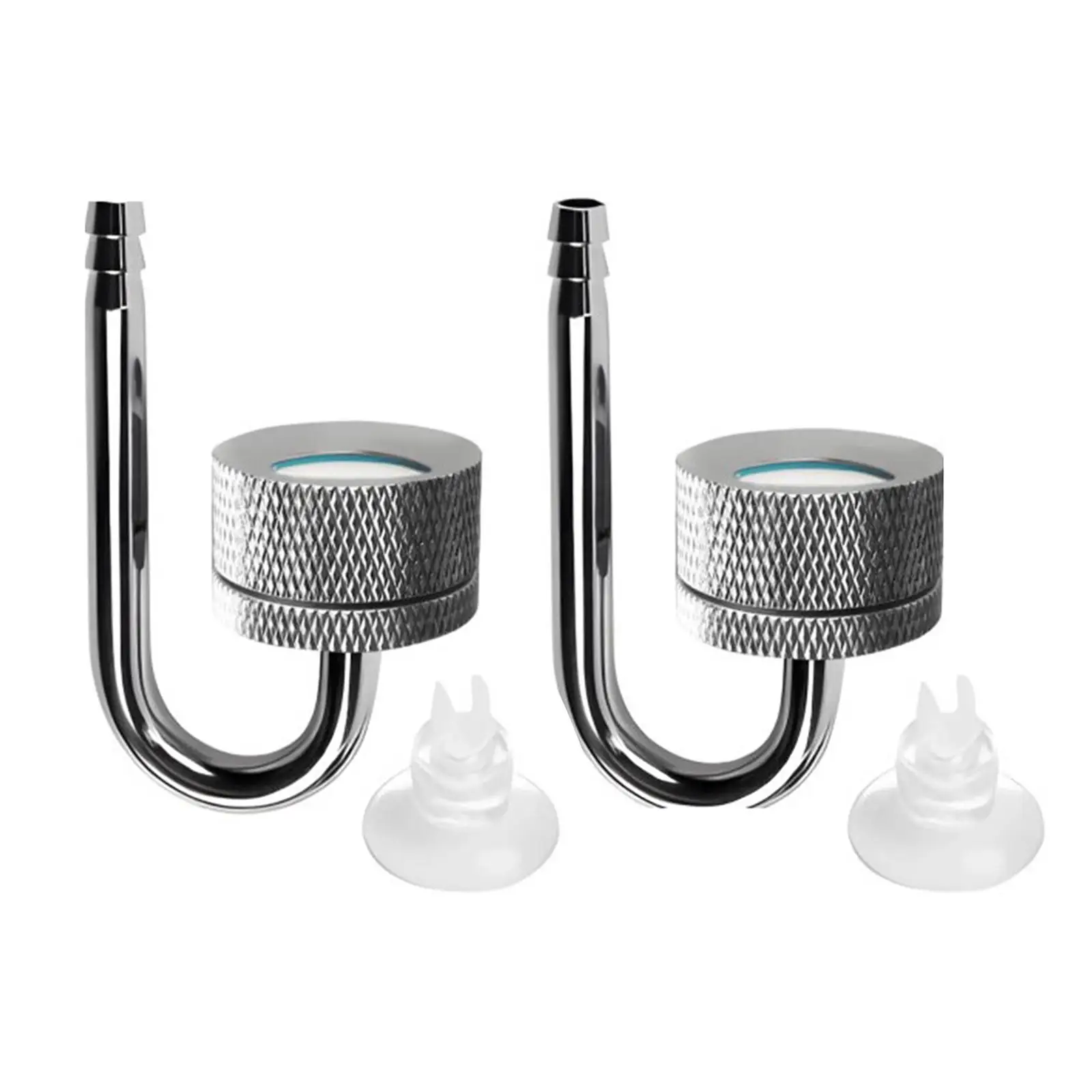 2 Pieces Aquarium CO2 Diffuser with Suction Cups Carbon Dioxide Air Refiner for Circulation System