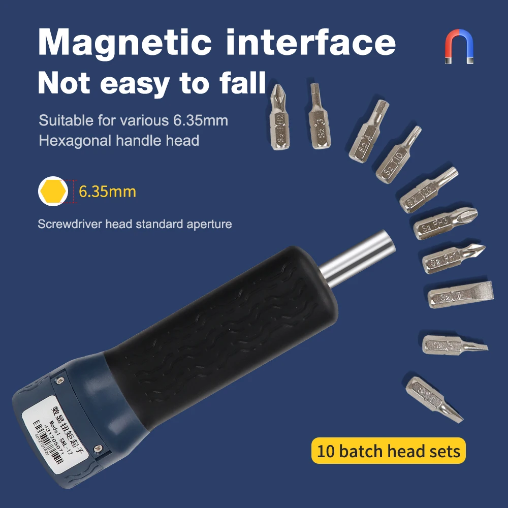 Destornillador de torsión Digital, medidor de torsión preestablecido portátil, llave dinamométrica de 1,2-12N.m, herramientas de reparación de accionamiento de 1/4 pulgadas para bicicleta y coche - imagen 5