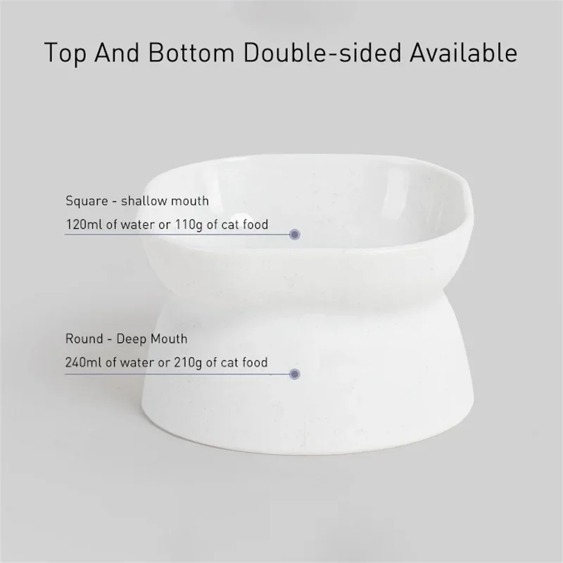 Cuenco de comida para gatos sin estrés, cuenco elevado inclinado, protección antideslizante, columna vertebral de mascotas, cuenco de doble cara, se puede usar en lavavajillas - imagen 5