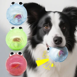 Juguete masticable para perros con sonido interactivo y forma de rana