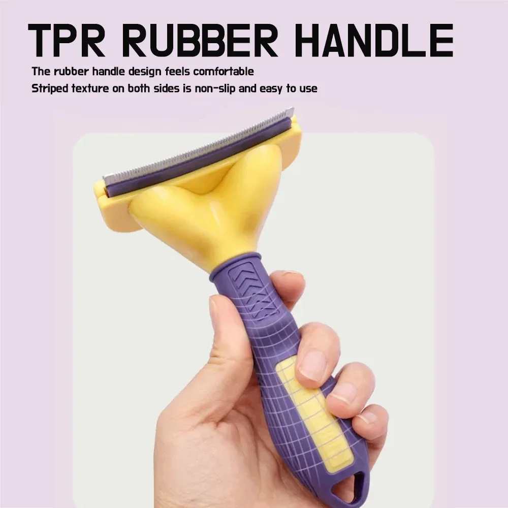 Arc-cepillo de depilación para perros y gatos, peine para perros, recortador de pelo largo y corto, herramientas de aseo para mascotas, suministros para gatos - imagen 3