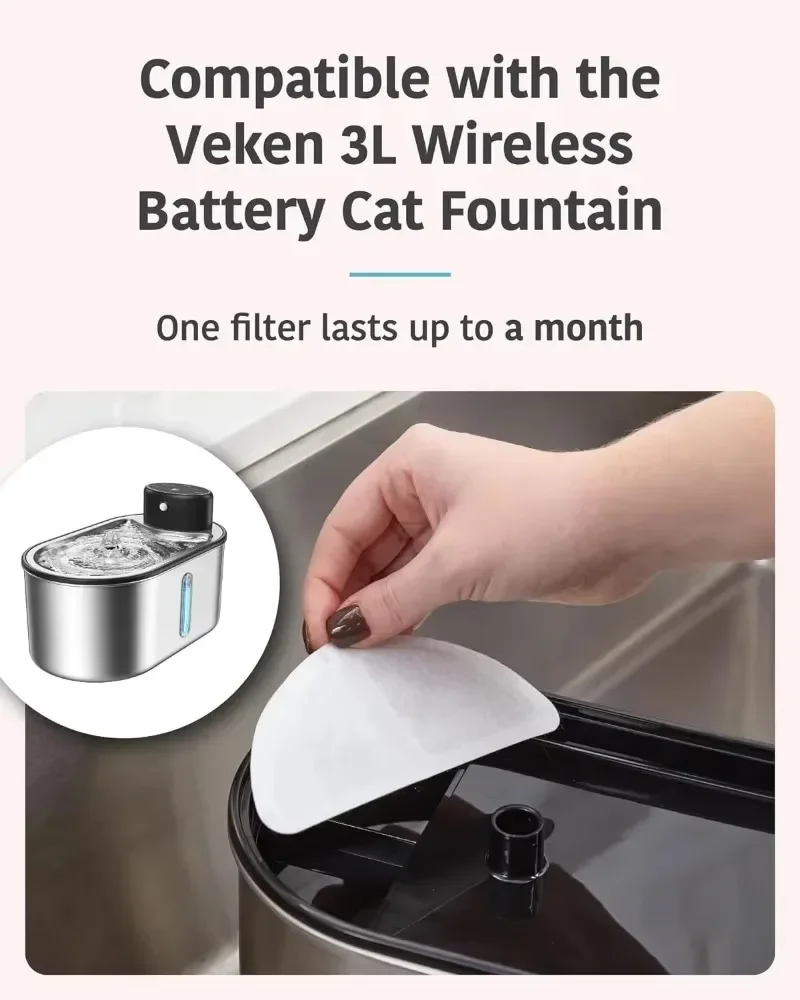 Filtro de carbón activado de 6 piezas, elemento filtrante de resina para fuente de agua para gatos, purifica el agua, accesorios dispensadores de agua para perros y gatos - imagen 3