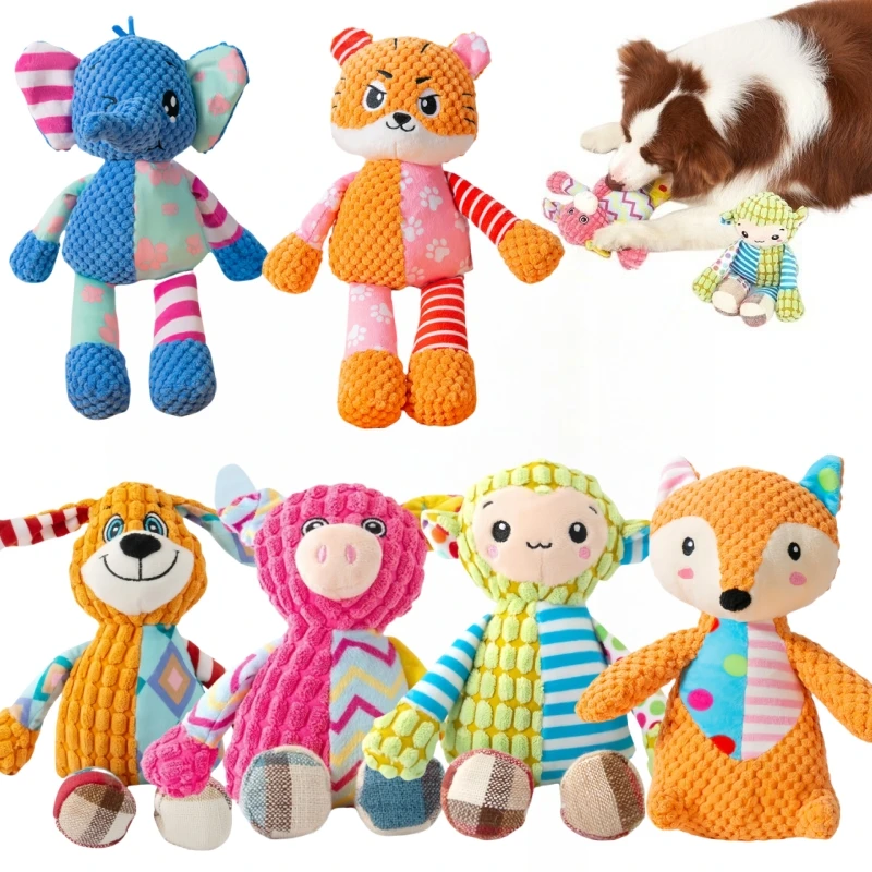 Juguete de peluche para mascotas, rompecabezas para perros y gatos, animales bonitos, resistente a mordeduras, interactivo, chirriante, limpieza de dientes de perro, juguete para masticar, suministros para mascotas