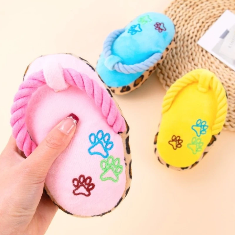Juguete para masticar zapatos chirriantes para perros, zapatilla mordedora de felpa para perros y gatos pequeños y medianos, limpieza dental divertida y alivio de la ansiedad - imagen 2