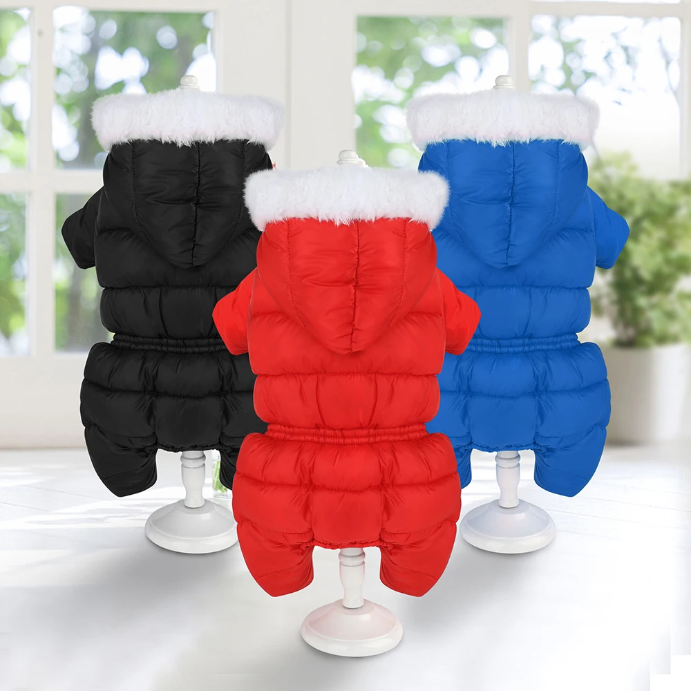 Ropa gruesa y cálida para perros pequeños, abrigo impermeable para perros, mono, chaqueta para cachorros Chihuahua, sudaderas con capucha súper suaves para perros Pug - imagen 2