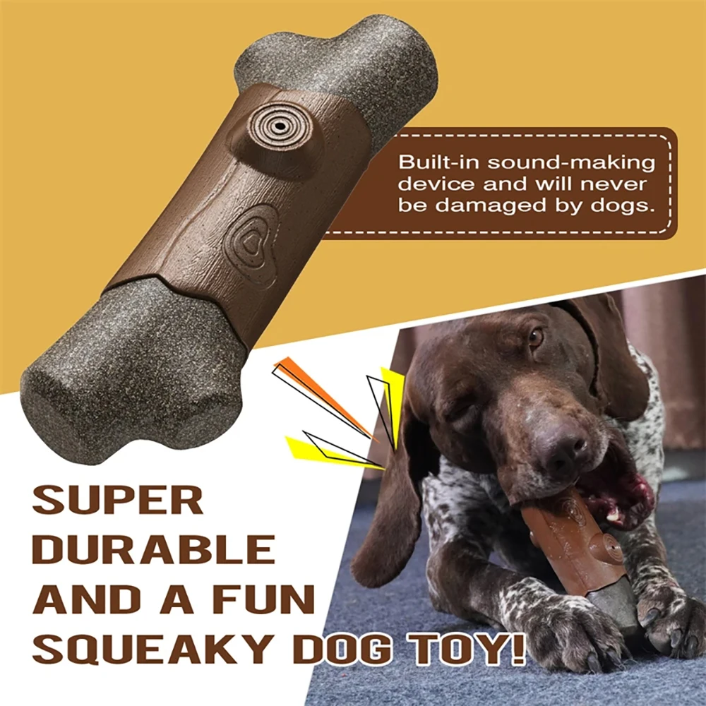 Juguetes para masticar para perros grandes, materiales seguros y chillones divertidos, rama de árbol súper duradera diseñada más dura que los huesos, suministros para mascotas para interiores y exteriores - imagen 4