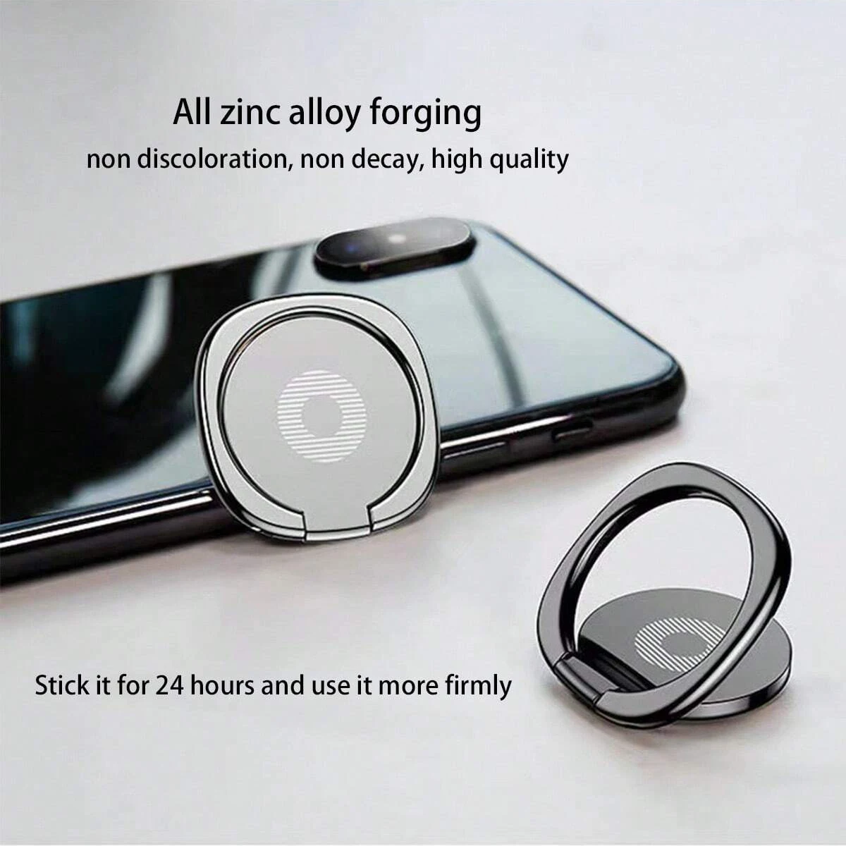 360 ° Soporte de anillo magnético giratorio para teléfono, soporte de agarre para dedo plegable de aleación de Zinc para coche y escritorio, soporte Universal para perezosos, 1 ud.