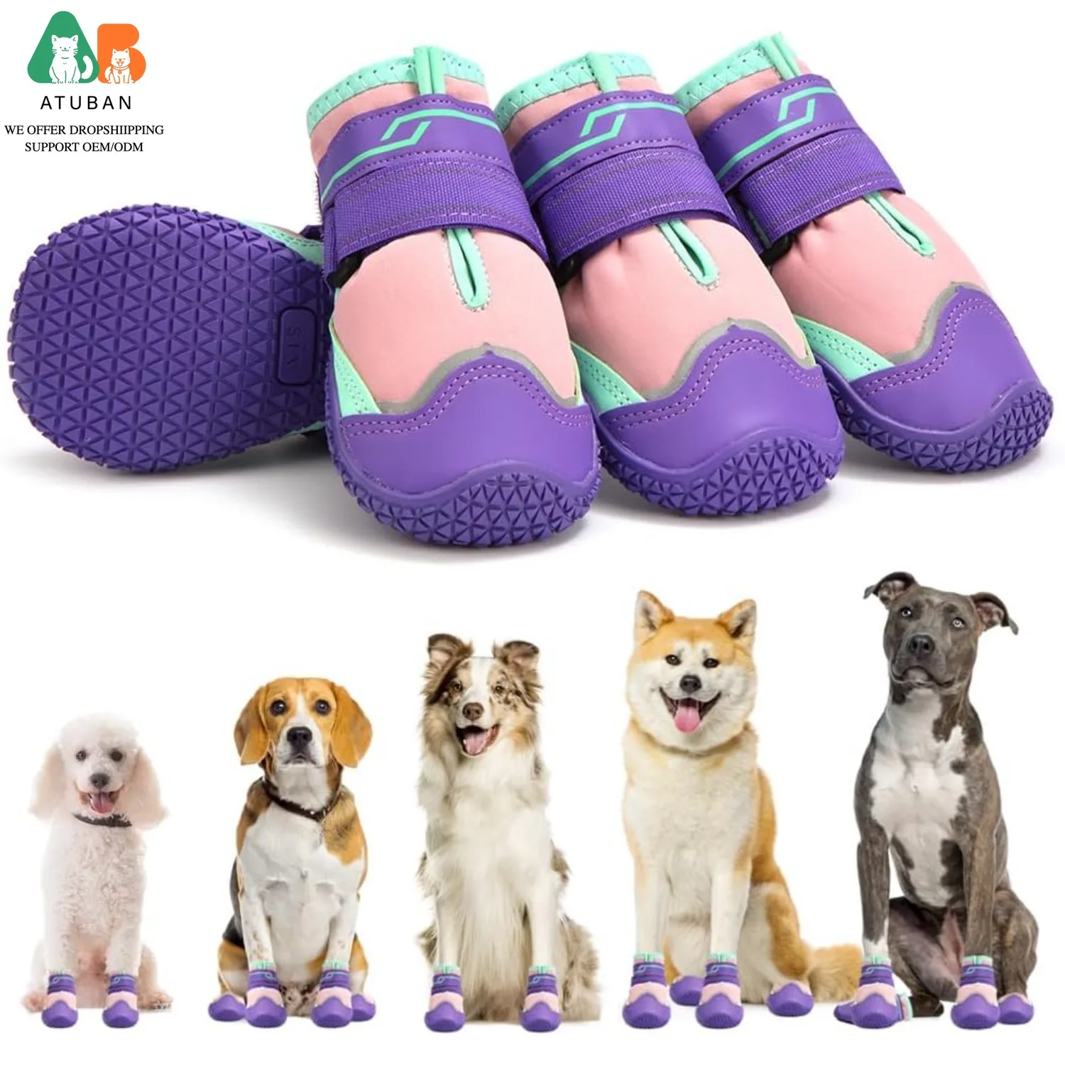 Botas antideslizantes para perros - patas en nieve y pisos interiores