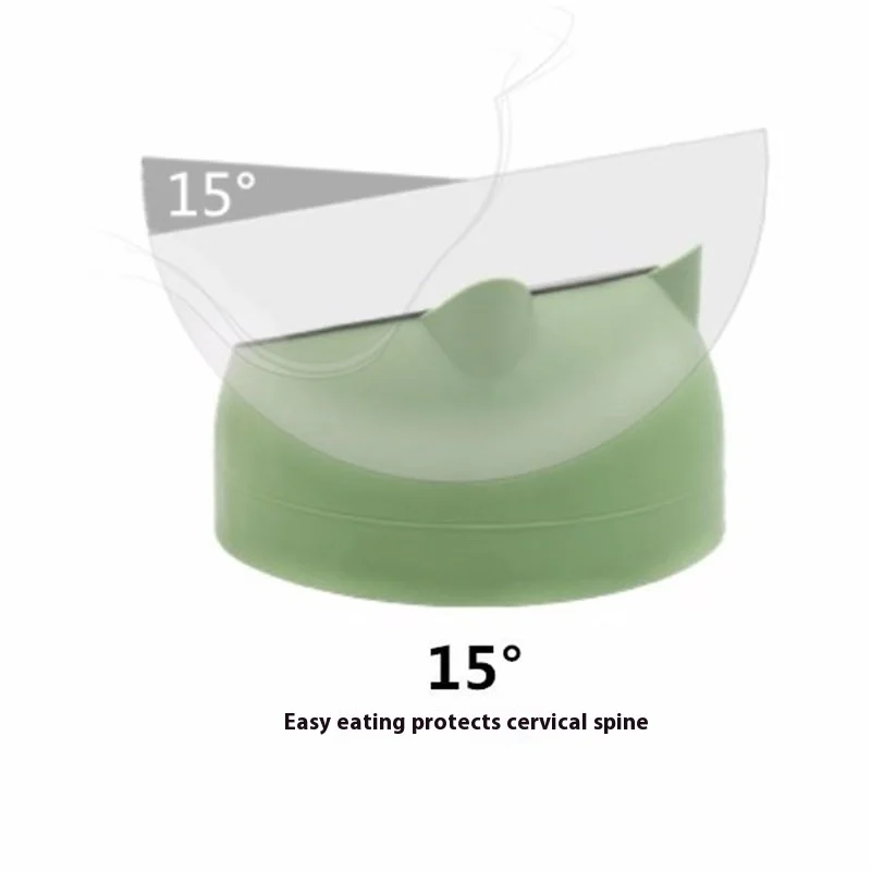 Cuenco para gatos de acero inoxidable famoso en Internet, cuenco para perros, protección de doble cuenco, cuenco para gatos con columna cervical, boca inclinada, mascota popular f - imagen 3