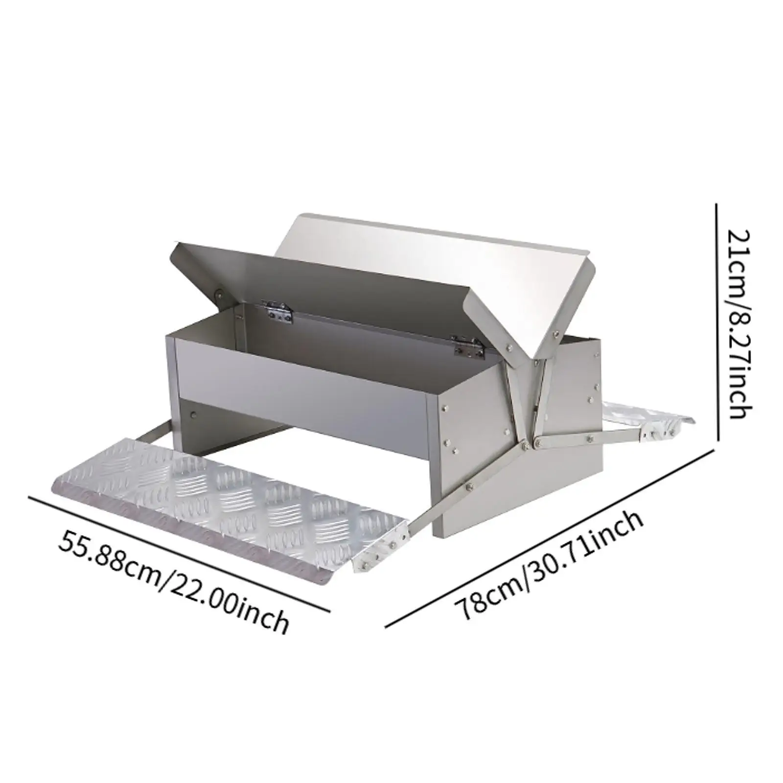 Automatic Treadle Chicken Feeder with Weatherproof Lid Anti Slip Stainless Steel Poultry Feeder for Pheasants Outdoor Outside