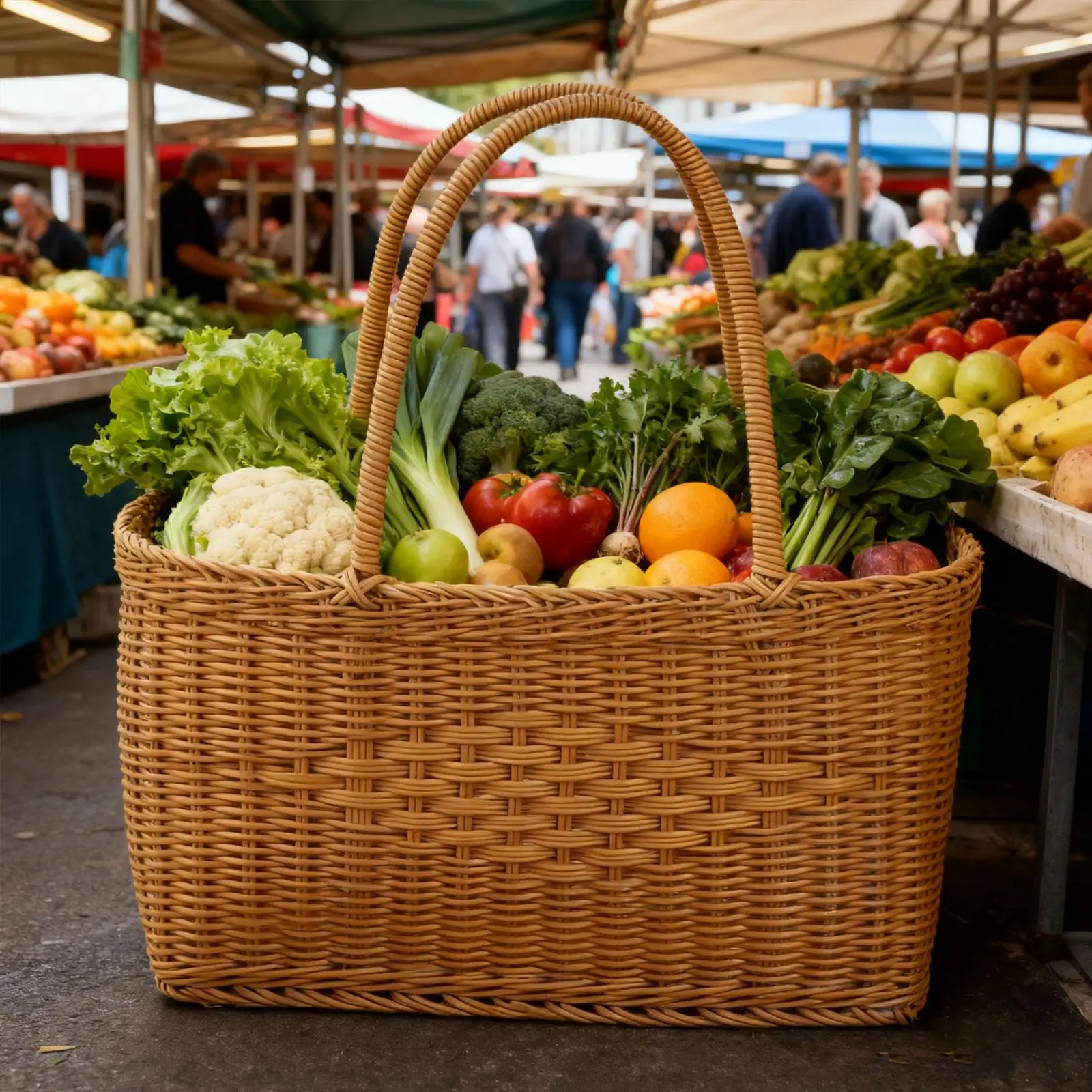 Handwoven Basket Lightweight Portable Balcony Imitation Rattan Flower Basket