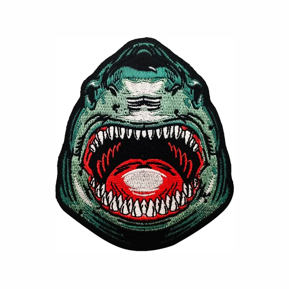 Parche bordado de animales, brazalete, insignia, apliques de adorno, apliques, tiburón, águila, oso, leopardo, parches tácticos - imagen 3