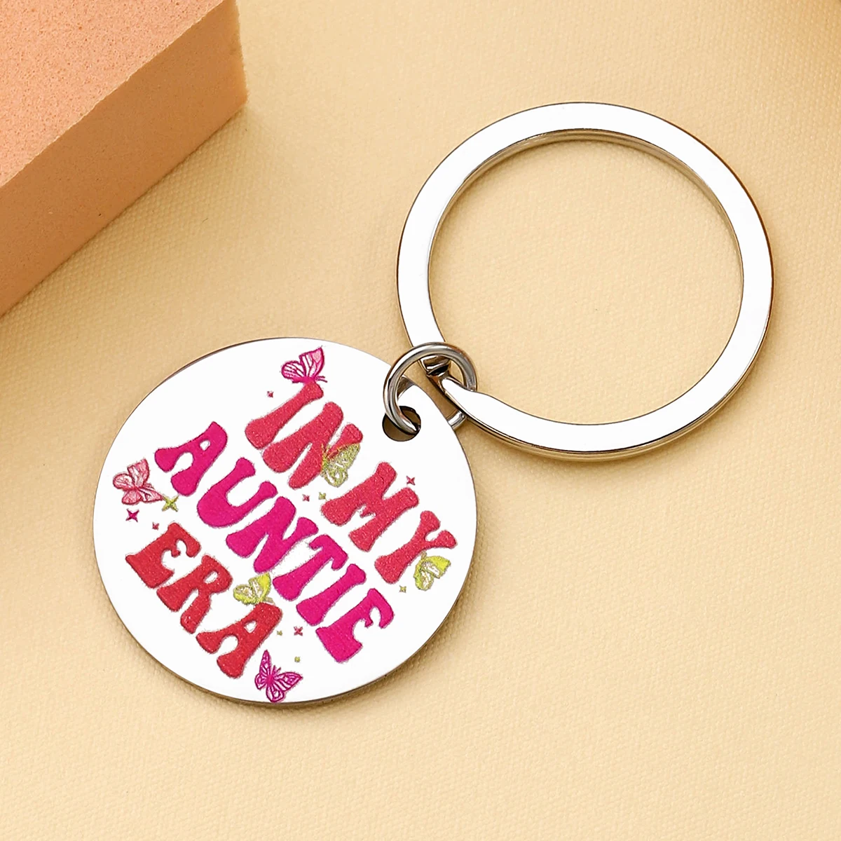 IN MY AUNTIE ERA Stainless Steel Keychain, the Best Gift for Auntie - imagen 4