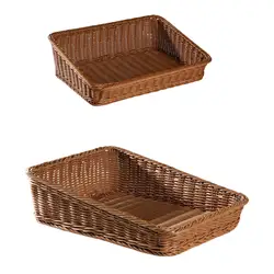 Cesta tejida, cestas de frutas, bandeja de exhibición de pan, organizador de mostrador decorativo, cesta de pan para organización del hogar