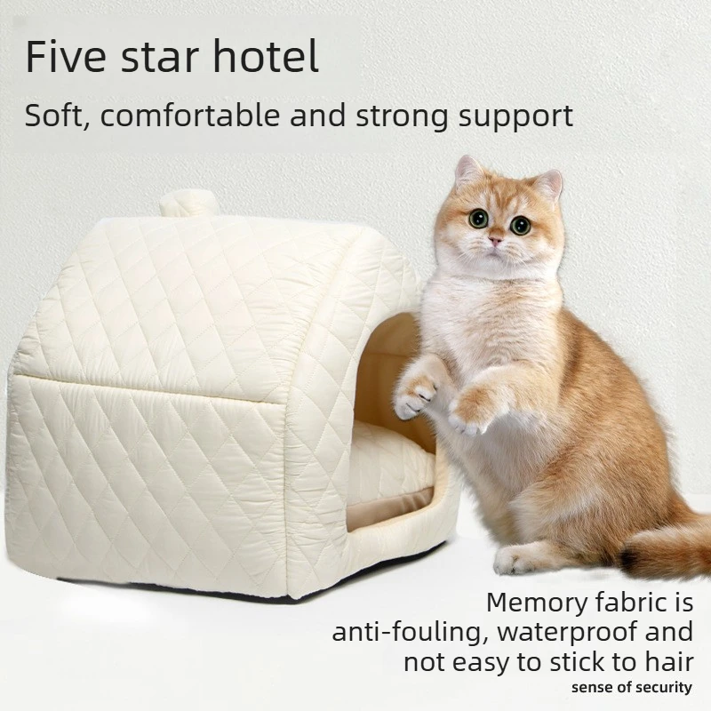 Cama nido impermeable para gato – Casa cálida 4 estaciones - imagen 4