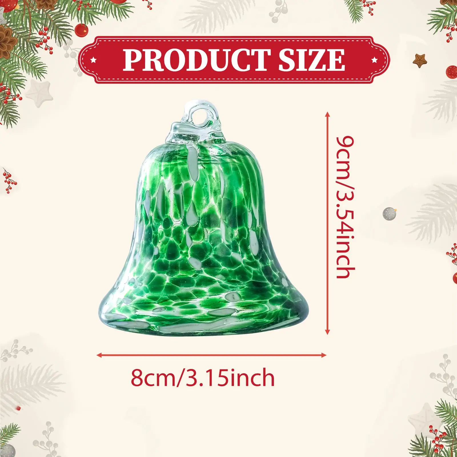 Christmas Bell Ornament Glass Smooth Creative Xmas Tree Decor Christmas Tree Decoration for Holiday Window New Year Bedroom