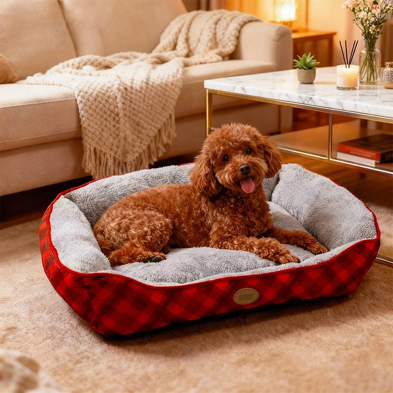 Nido para perros pequeños, nido para gatos, forro polar cálido, suministros para mascotas, cojín de cama suave antiarañazos y resistente a mordeduras para perros