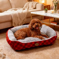 Nido para perros pequeños, nido para gatos, forro polar cálido, suministros para mascotas, cojín de cama suave antiarañazos y resistente a mordeduras para perros