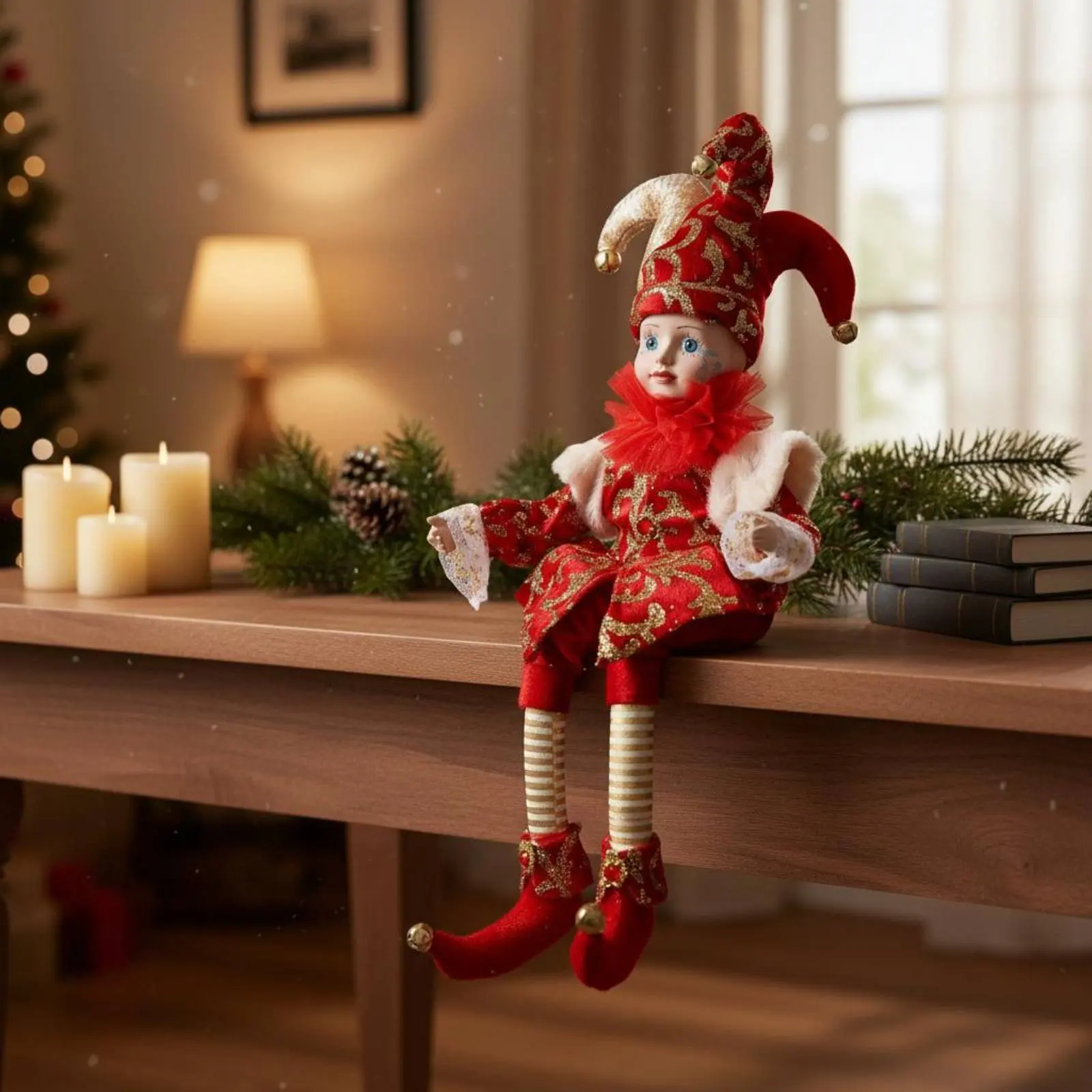 Muñeco payaso sentado para gatos y perros – Decoración navideña - imagen 2