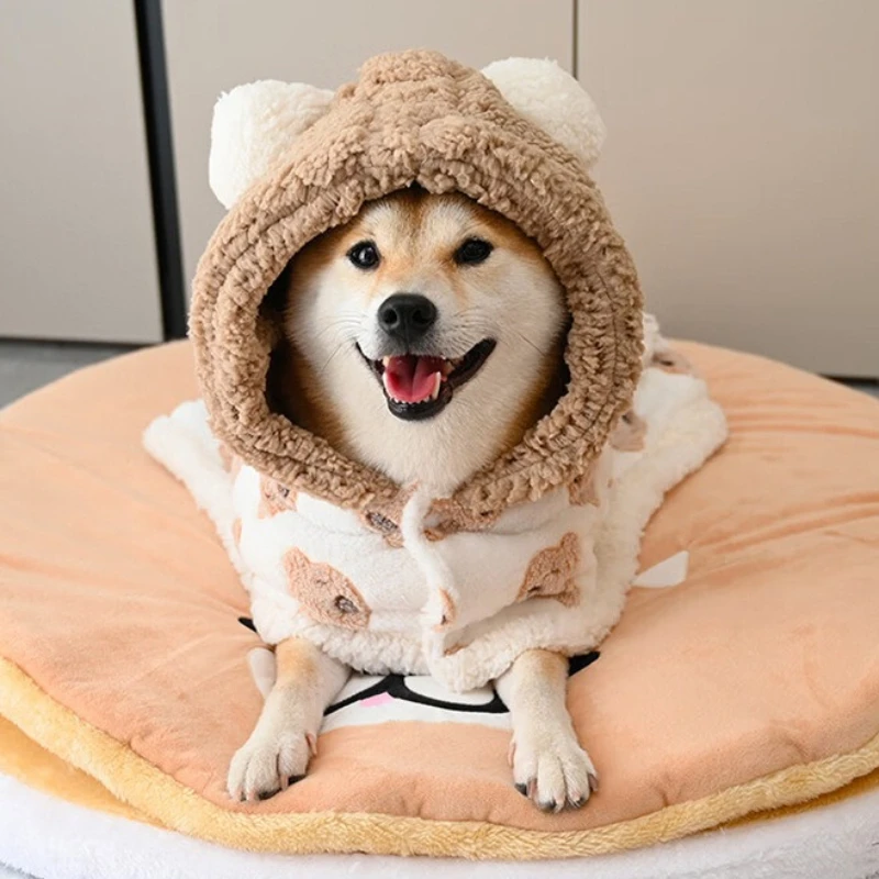 Manta para perro, colcha para dormir para mascotas, camisón de oso para salir, calidez de otoño e invierno, capa para perro pequeño, ropa, suéter, productos para mascotas