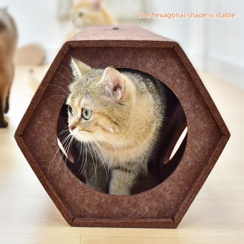 Tubo de túnel plegable para mascotas, juguetes para gatos de interior, tubo de juego para gatitos - imagen 2