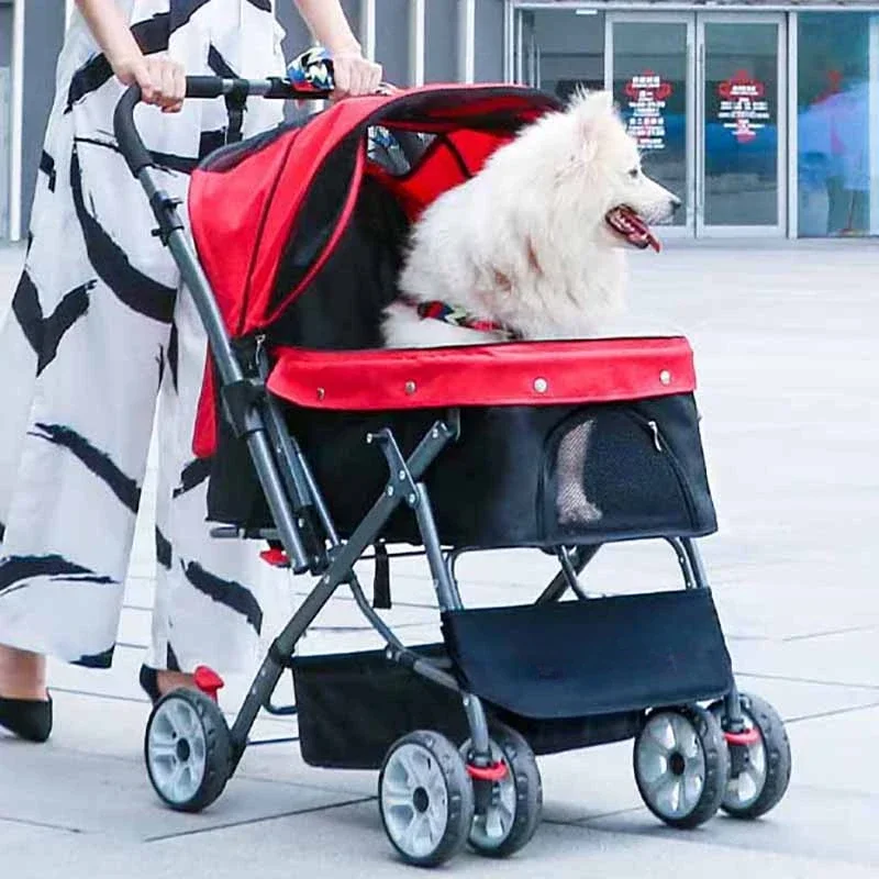 Cochecitos para perros y gatos, cochecito para mascotas, bolsa, carro, casa, caminar al aire libre, viaje de compras, perrera, cochecito plegable de 30kg, productos para mascotas - imagen 2