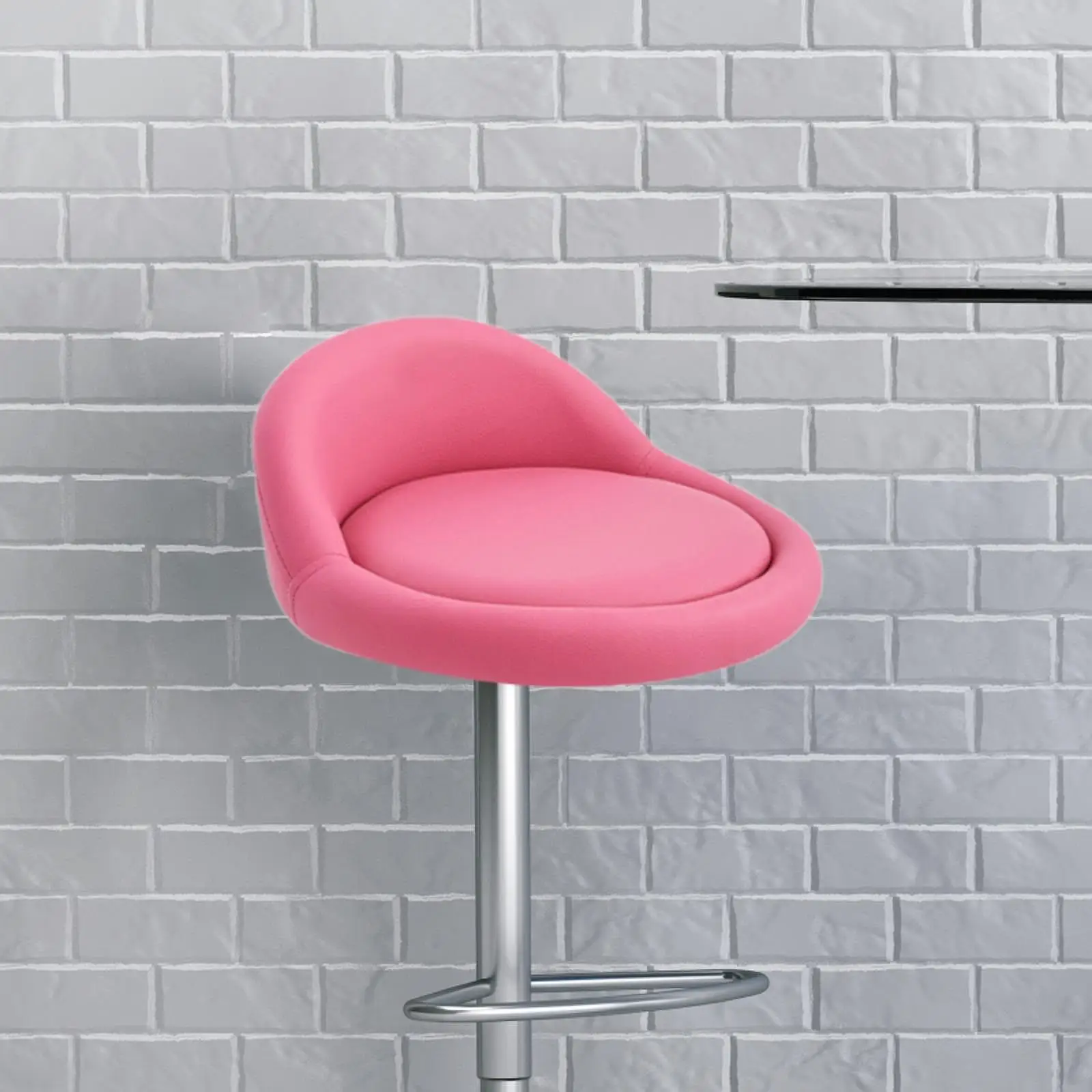 Round Kitchen Stool with Low Backrest for Comfortable Seating