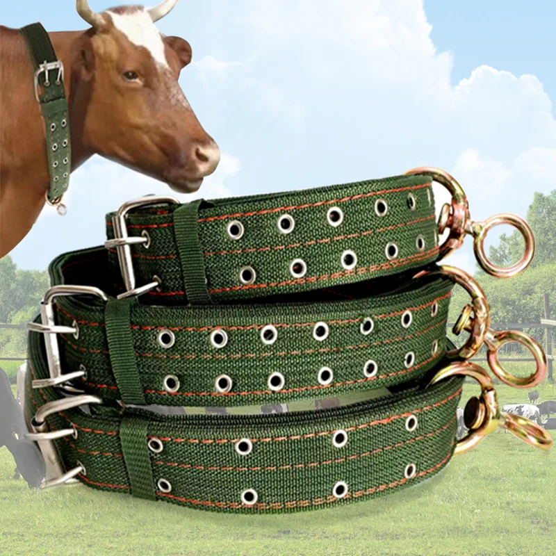 Corbata de asilo duradera y fuerte, Collar de ganado ajustable, Collar de transporte de vaca, suministro de alimentación de ganado, cinturón de lona, equipo veterinario - imagen 2