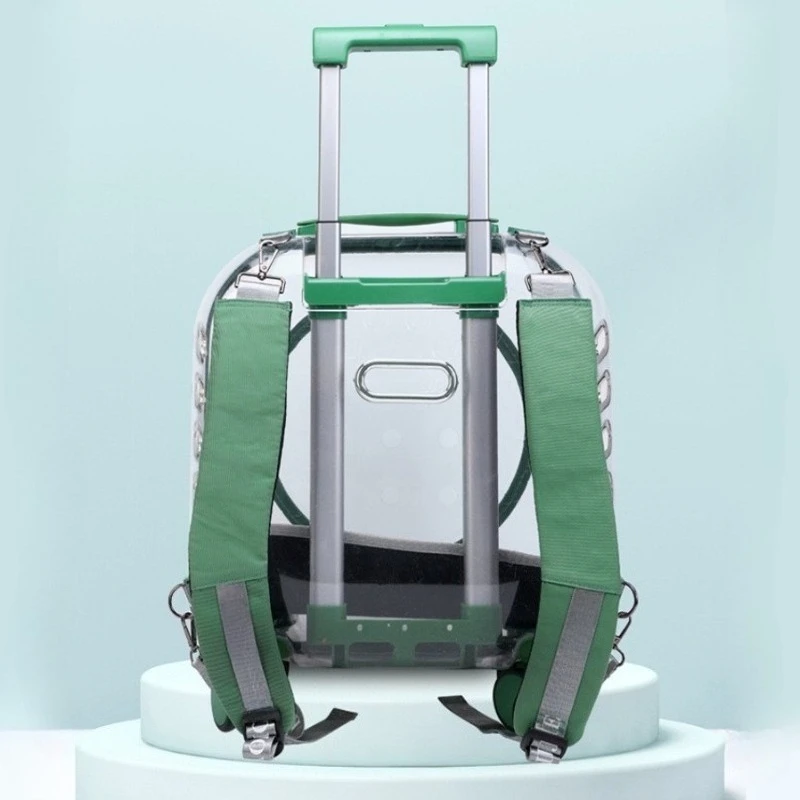 Mochila para gatos al aire libre, accesorios transparentes para mascotas, bolsa de gran capacidad, transpirable, portador de gatos y gatitos, bolsos de hombro para mujer - imagen 5