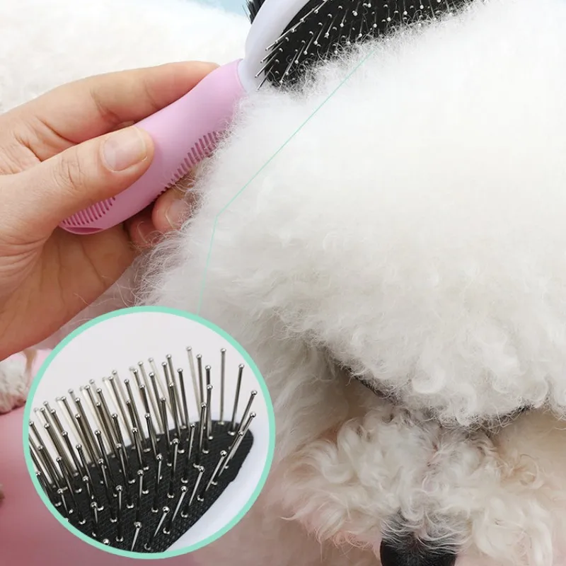 Cepillo de Masaje para perros y gatos, peine de doble cara para quitar el pelo de mascotas, productos para mascotas - imagen 2