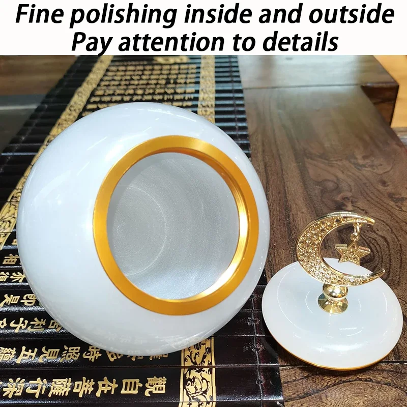 Urna para mascotas de Jade blanco de 550ML, urna conmemorativa para cenizas, urna funeraria para mascotas, sello de huellas de cenizas, urnas para perros, caja de cenizas conmemorativas para gatos a prueba de humedad - imagen 3