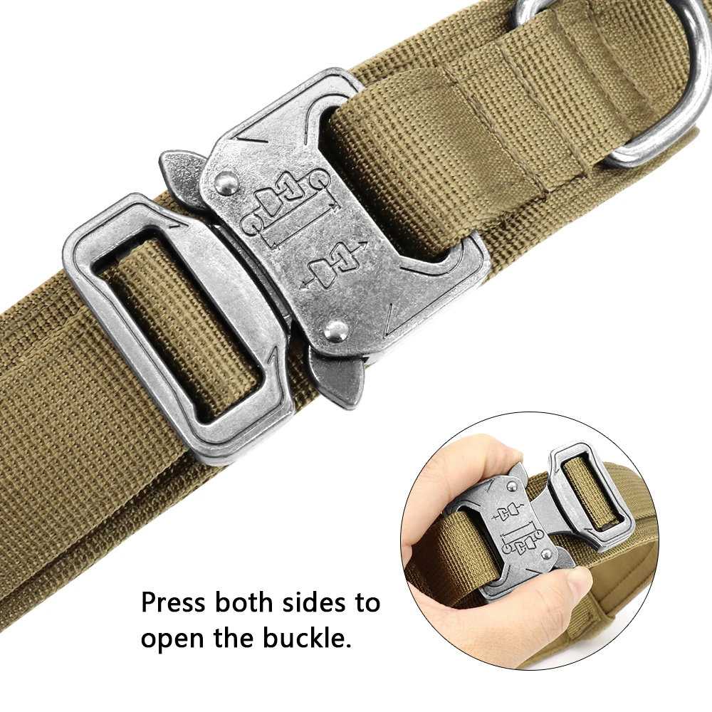 Collar táctico militar para perros, collares de nailon para perros, Collar de entrenamiento duradero para mascotas, ajustable para perros medianos y grandes, Bulldog Francés - imagen 3