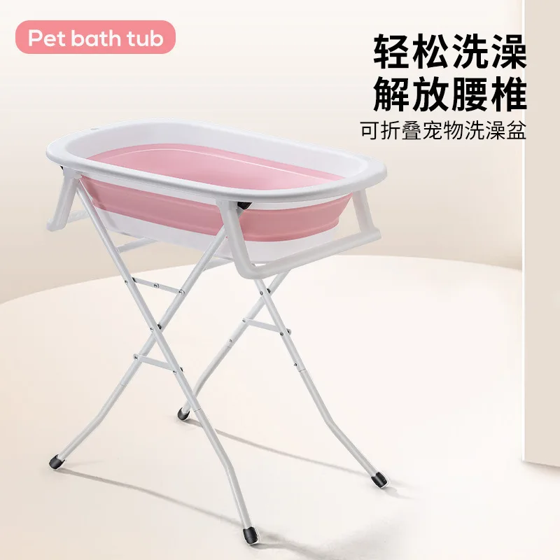 Bañera plegable elevada sin agacharse para gatos y perros pequeños